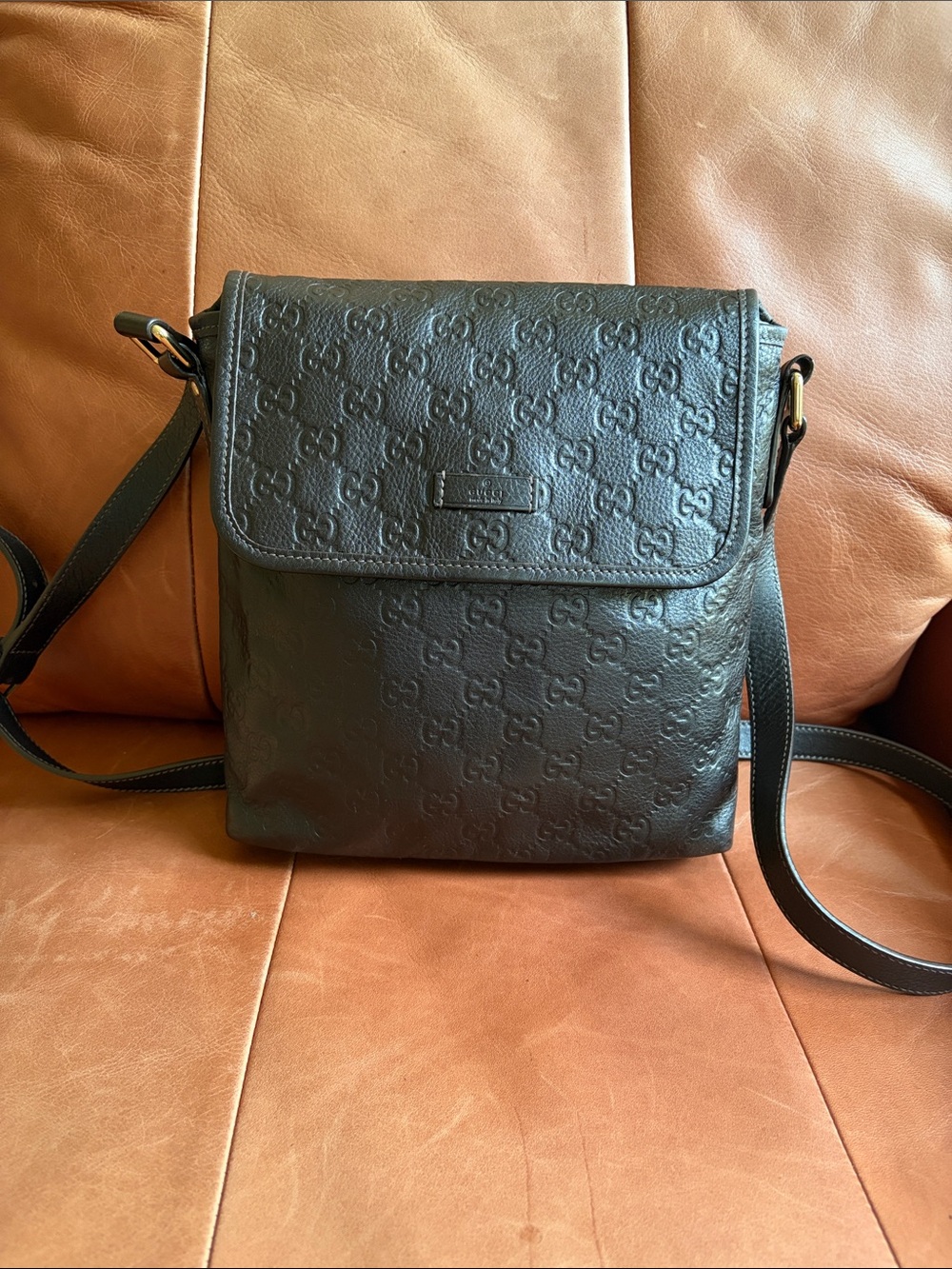 🤎Chocolate Brown Gucci Guccissima Leather Messenger Bag🤎